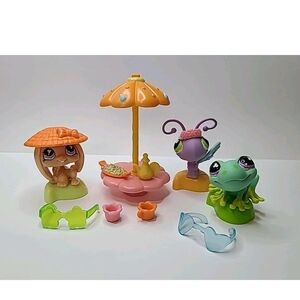 Littlest Pet Shop Garden Get‑Together LPS Butterfly #478, Frog #479, Rabbit #480